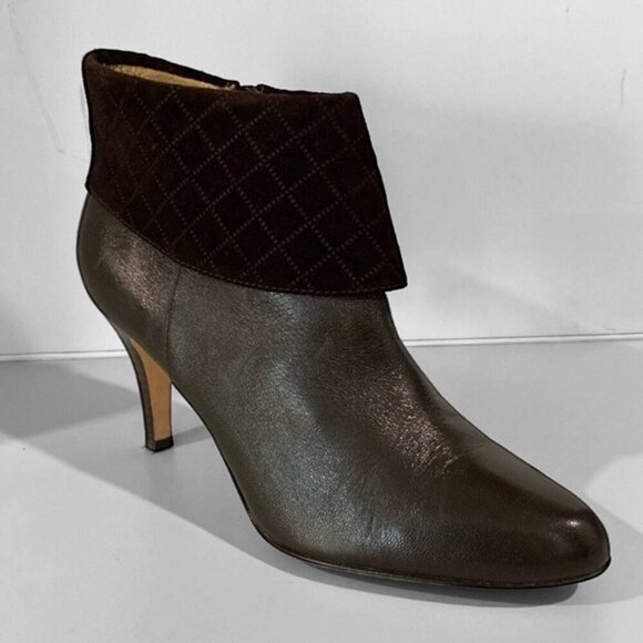 Arturo Chiang Brown Leather Ankle Boots Size 7 - Picture 1 of 12